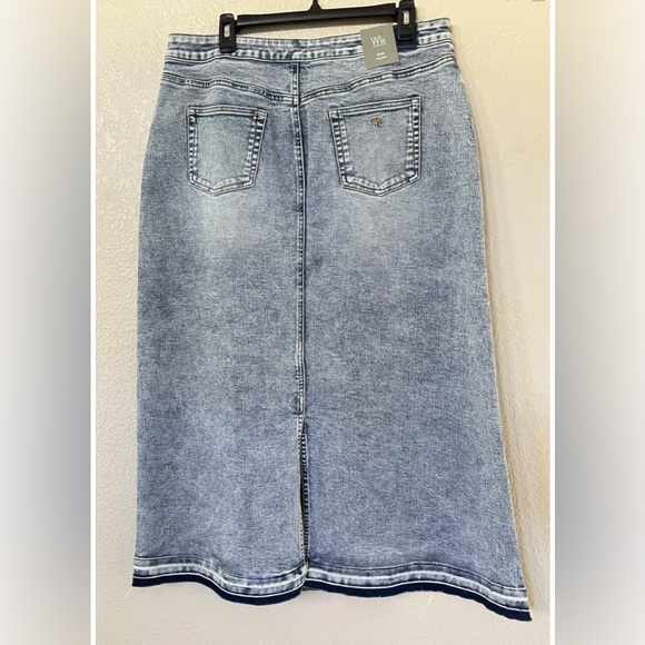 New Wash Lab Selma Pieced Denim Maxi Skirt In Azure Wash Size 31 - Picture 6 of 11